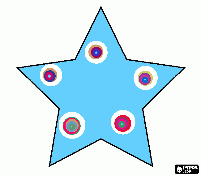 pinta estrella decorada con redondas