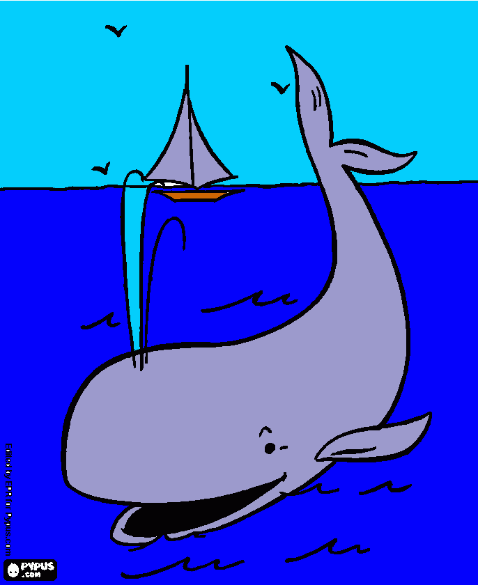 pinta la balena feliç