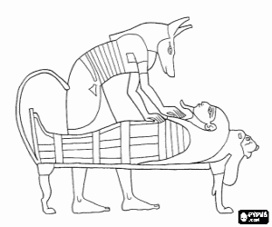 Pintar Anubis, el senyor de la ciutat dels morts, l'encarregat de guiar a l'esperit del fara� mort a l'altre m�n