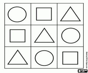 Pintar Apr�n pintant cada forma geometrica d'un color diferent