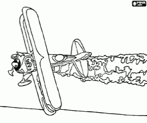 Pintar Avioneta antiga deixant rastre