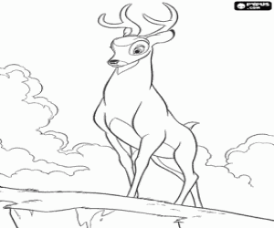 Pintar Bambi adult vigilant des de dalt del tur�