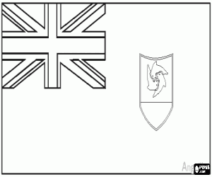 Pintar Bandera d'Anguilla, territori brit�nic d'ultramar al Carib