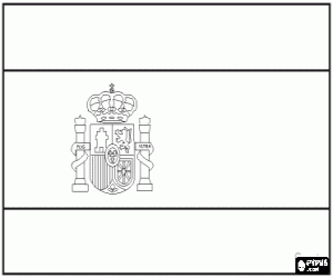Pintar Bandera d'Espanya amb l'escut oficial