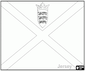 Pintar Bandera de la Batllia de Jersey, depend�ncia de la Corona Brit�nica a la costa de Normandia