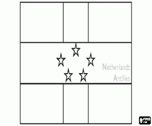 Pintar Bandera de les Antilles Neerlandeses, Antilles Holandeses o �ndies Occidentals Holandeses/Neerlandeses