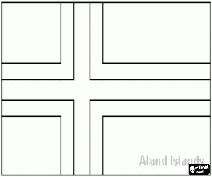 Pintar Bandera de les illes �land o Aland, regi� aut�noma de Finl�ndia