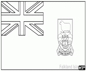 Pintar Bandera de les illes Malvines o illes Falkland, territori aut�nom d'ultramar del Regne Unit al sud de l'oce� Atl�ntic