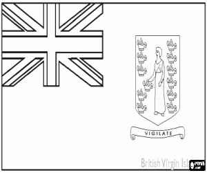 Pintar Bandera de les Illes Verges Brit�niques, territori brit�nic d'ultramar al Carib
