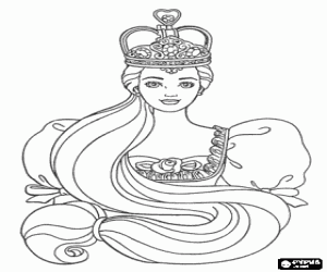 Pintar Barbie amb una preciosa corona de reina o princesa