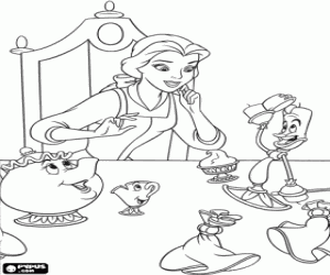 Pintar Bella coneix a Lumi�re, a la Sra. Potts i a Xip
