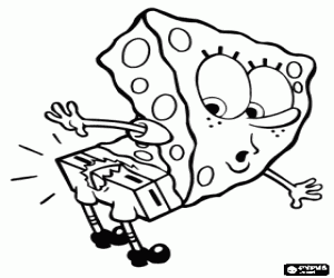 Pintar Bob Esponja sorpr�s en veure que t� els pantalons trencats