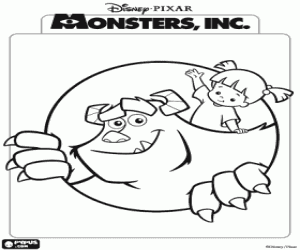Pintar Boo i Sulley, una nena humana i un gran monstre, grans amics