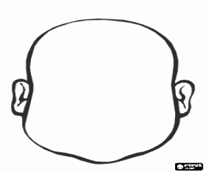 Pintar Contorn de cara per dibuixar-hi els ulls, el nas i la boca