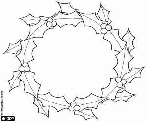Pintar Corona de Nadal de fulles de gr�vol amb fruits vermells