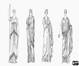 Pintar Dones de l'antiga Roma, representants de la societat benestant, vestides amb les seves t�niques o stola