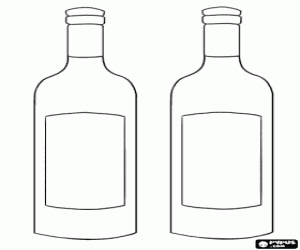 Pintar Dos ampolles de vi amb l'etiqueta en blanc per decorar