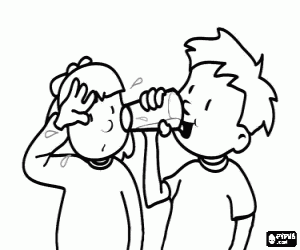 Pintar Dos nens acalorats bevent un refrescant got o vas d'aigua