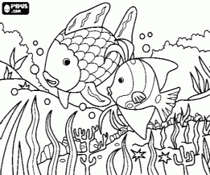 Pintar Dos peixos en el fons del mar
