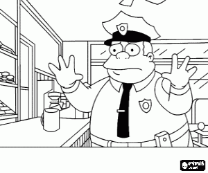 Pintar El cap de la policia de la ciutat de Springfield Clancy Wiggum - Cap Wiggum