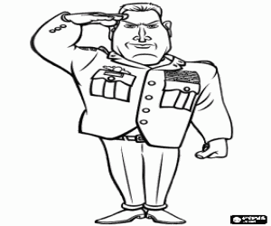 Pintar El General W. R. Monger fent la salutaci� militar