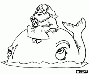 Pintar El profeta Jon�s i el gran peix o la balena