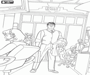 Pintar El reporter Clark Kent a l'edifici del Daily Planet, el diari on treballa