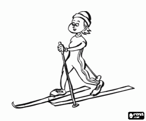 Pintar Esquiador practicant l'esqu� de fons