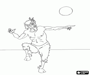 Pintar Faune en la mitologia romana o Pa a la mitologia grega. Faune ballant en el clar de lluna