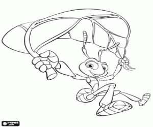 Pintar Flik, una formiga inventora �s el principal protagonista de Bestioles o A Bug's life
