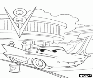 Pintar Flo �s la propiet�ria de la gasolinera i caf� V-8