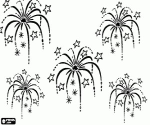 Pintar Focs artificials a la celebraci� de Cap d'Any
