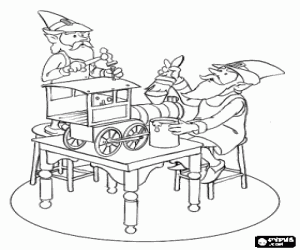 Pintar Follets de Nadal treballant en un tren de joguina