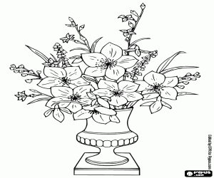Pintar Gerro amb flors variades