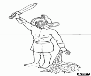 Pintar Gladiador amb la seva espasa, saluda el p�blic a l'amfiteatre