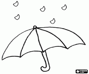 Pintar Gotes de pluja sobre un paraigua obert