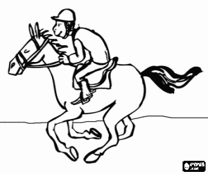 Pintar H�pica - Cavall galopant amb el jockey