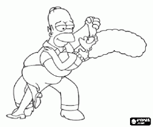 Pintar Homer i Marge Simpson ballant