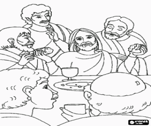 Pintar Jes�s en el Sant Sopar amb els ap�stols