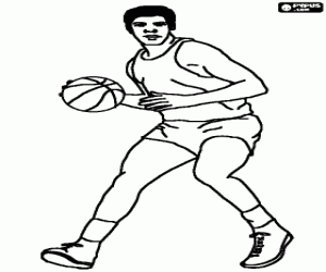 Pintar Jugador de b�squet botant la pilota