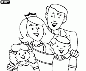 Pintar La fam�lia reunida per celebrar el dia de la Mare