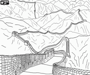 Pintar La Gran Muralla Xinesa, antiga fortificaci� per protegir la frontera nord de l'imperi Xin�s