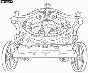 Pintar La Ventafocs i el Pr�ncep besant-se a la carrossa real despr�s del casament