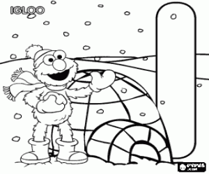 Pintar Lletra I amb Elmo al costat d'un igl�