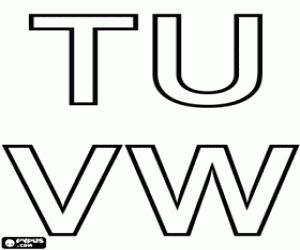 Pintar Lletres maj�scules T, U, V i W