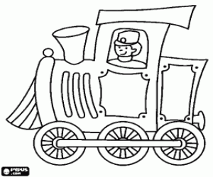 Pintar Locomotora a vapor amb maquinista