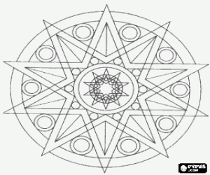 Pintar Mandala amb cercles i estrella