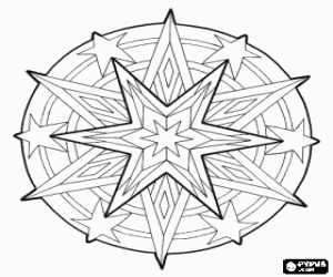 Pintar Mandala de Nadal amb diverses estrelles