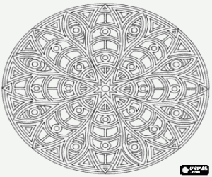 Pintar Mandala en forma d'estrella o margarida dins d'un cercle