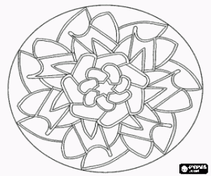 Pintar Mandala en forma de flor dins d'un cercle